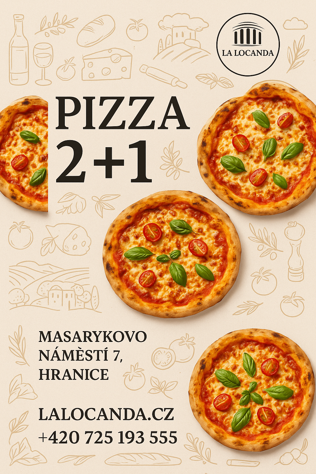 🍕 2+1 PIZZA ZDARMA